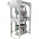 Hospital crib motorized lift vertical stacking storage