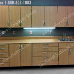 Hospital exam room millwork storage cabinet sink cabinets hinged doors tx ok ar ks tn
