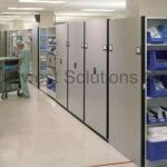 Hospital supply track shelving medical rolling shelves