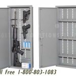 In wall recessed temporary weapon storage locker