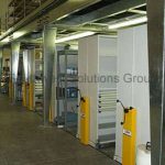 Industrial compact rolling track storage shelving