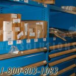 Industrial drawers in shelving racks heavy duty