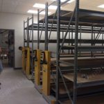 Industrial high density storage shelves