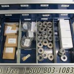 Industrial parts storage drawers shelving cabinets