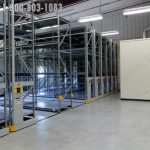 Industrial storage racking powered mobile warehouse shelving