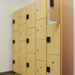 Keyless lockers employee storage hoteling