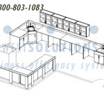 Lab furniture drawing sinks wall cabinets
