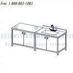 Lab table bench design casework stainless sink