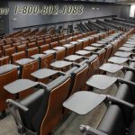 Lecture hall theater seating auditorium chairs desk top put away