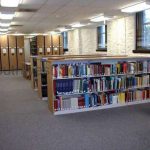 Library books shelving counter units