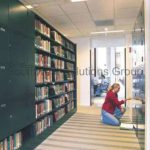 Library collection compact shelving locker book storage