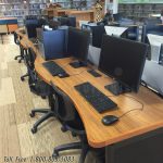 Library furniture curved top study carrel