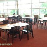 Library furniture reading tables electrical outlets