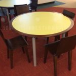 Library furniture round tables chairs