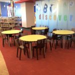 Library furniture round tables power children