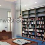 Library furniture shelving rolling ladder bookcases