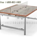 Library furniture study table modern privacy panel