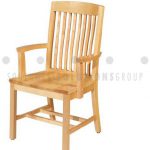 Library furniture wood chair arms