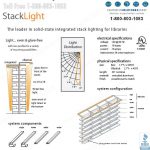Library stack light integrated electric solution for library shelving cantilever design over aisle
