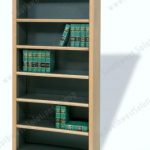 Library shelving bookcase wood clad trim steel shelves