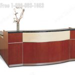 Lobby desk receptionist wood maple steel base power data