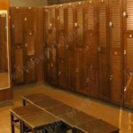Locker room wood secure storage athletics sports golf country club