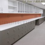 Lockers under cabinet counter employee storage