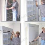 Locking door added to existing file shelving roll down lock cabinet