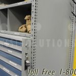 Locking drawers in shelving modular vidmar cabinets