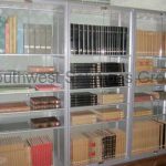 Locking glass doors library units book storage shelving