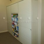 Locking rolling door cabinets with adjustable shelves oklahoma city tulsa wichita kansas