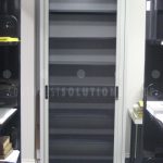Locking shutter doors motorized security shelves