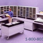 Mail station furniture rolling mailroom tables benches riser sorters sliding door manufactured moveable cabinets ok tn tx ar ks