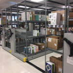 Mailroom box holding package delivery racks