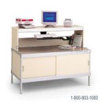 Mailroom ups station workstation riser table cabinet doors dallas austin oklahoma city houston little rock wichita memphis kansas tx ok ar ks tn