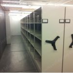 Manual high capacity compact storage shelving