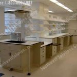 Manufactured laboratory millwork powered aprons mini fume hood enclosures medical blood lab casework furniture tx ok ar ks tn