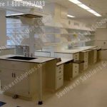 Manufactured laboratory millwork powered aprons mini fume hood enclosures medical blood lab casework furniture tx ok ar ks tn