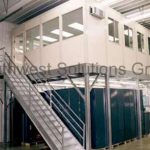 Material handling warehouse storage mezzanine modular systems