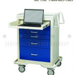 Medical computer cart drawers wheels