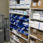 Medical supplies storage shelving cabinets high capacity plastic bin adjustable tall box racks