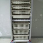 Medical supply chain mobile shelving racks