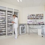 Medical supply chain pharmacy shelves