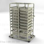 Medical supply room basket bin carts
