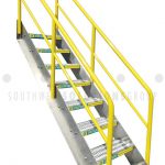 Metal osha industrial handrails ladders crossover stairs
