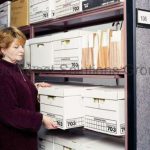 Metal record file box storage shelving