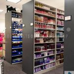 Metal shelving for retail sample storage