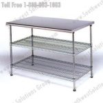 Metal work table wire shelving storage