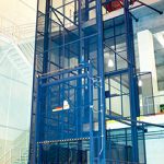 Mezzanine mechanical lift steel middle level