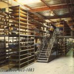 Mezzanine shelving catwalk storage racks